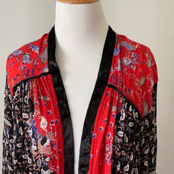 SOLD OUT NWT Boho Gypsy Patchwork Kimono Velvet S - Picture 6 of 13